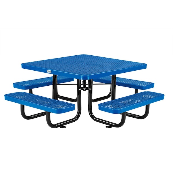 Global Industrial Square Kids Picnic Table, Blue, Expanded Metal, 46 in L, 24-1/2 in H Overall 277151KBL - main